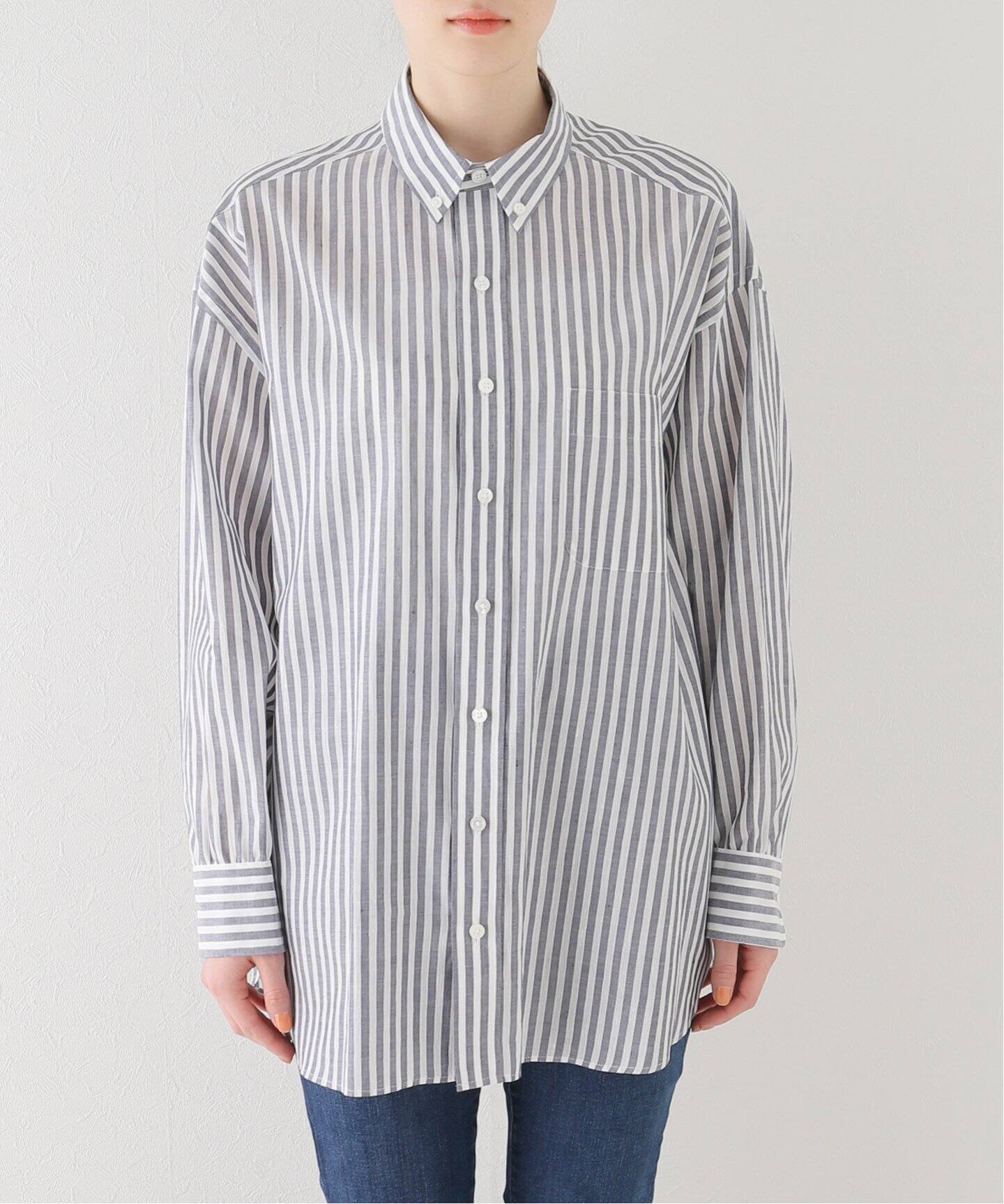 COUTURE D`ADAM/クチュールドアダム】Oversized Stripe Button down  