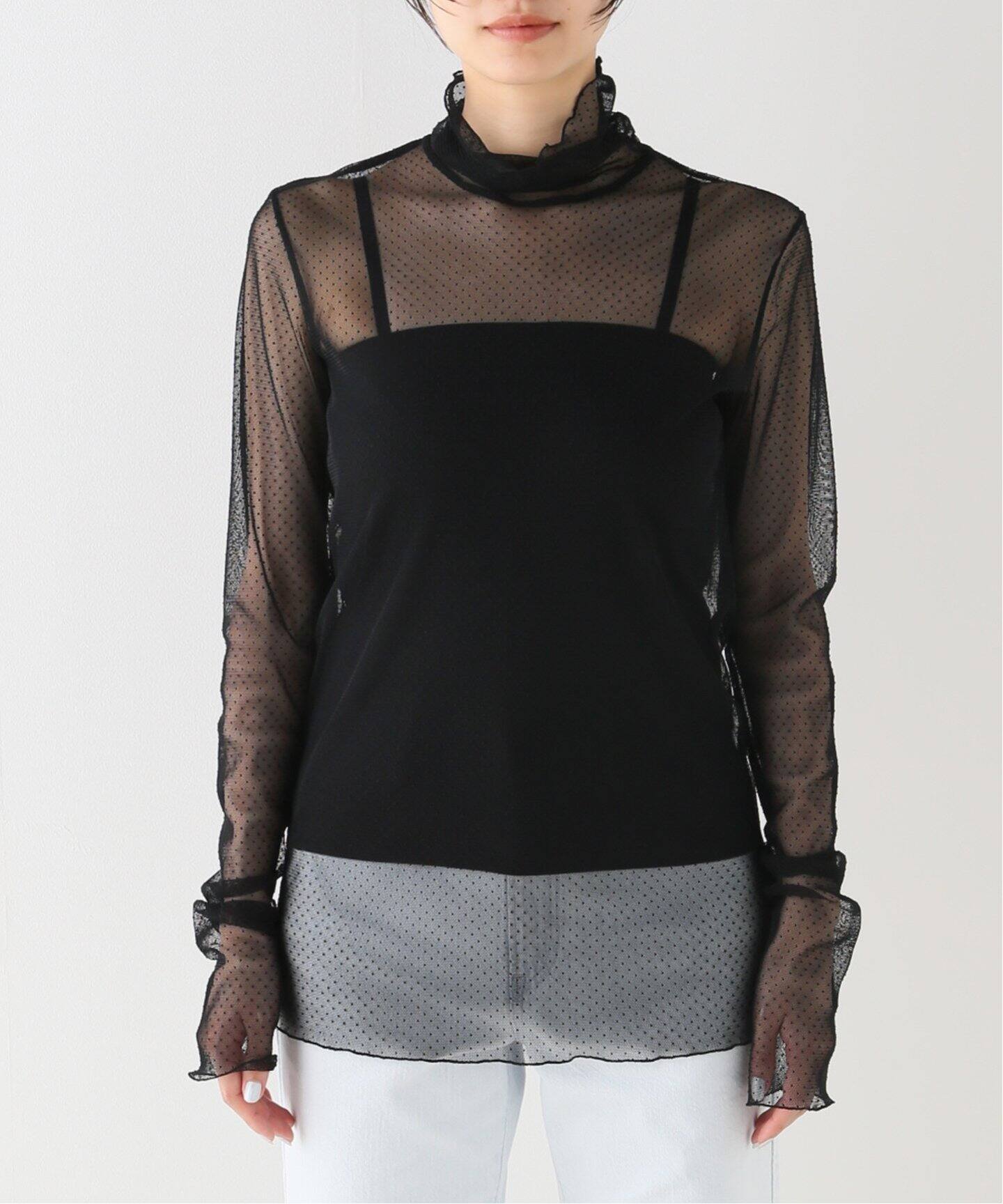 COL PIERROT/コルピエロ】 Dot sheer Blouse（シャツ／ブラウス）｜L 