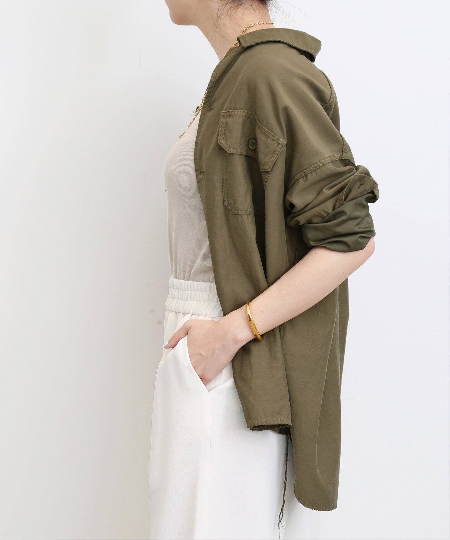 REMI RELIEF/レミレリーフ】Military Shirt（シャツ／ブラウス）｜L 
