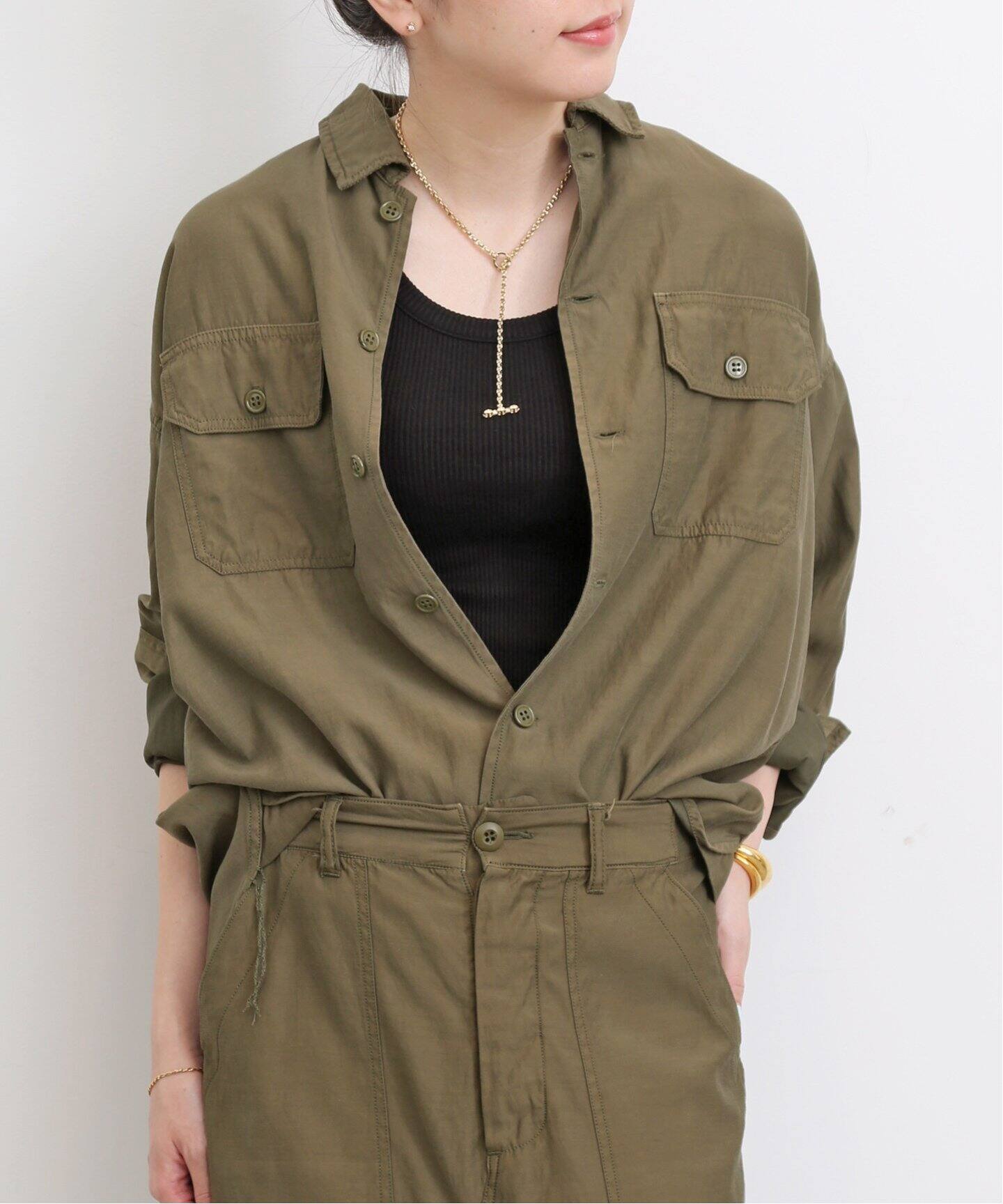 REMI RELIEF/レミレリーフ】Military Shirt（シャツ／ブラウス）｜L 