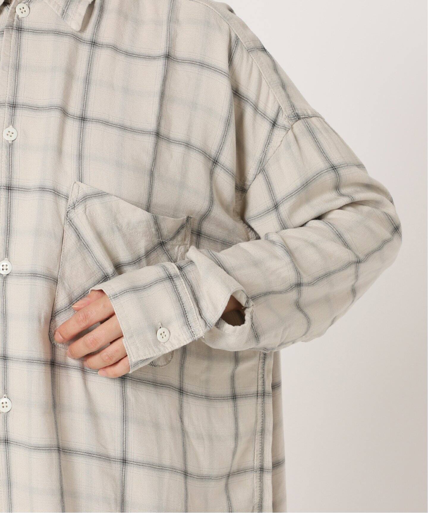 REMI RELIEF/レミレリーフ】CHECK 2WAY SHIRT（シャツ／ブラウス）｜L 