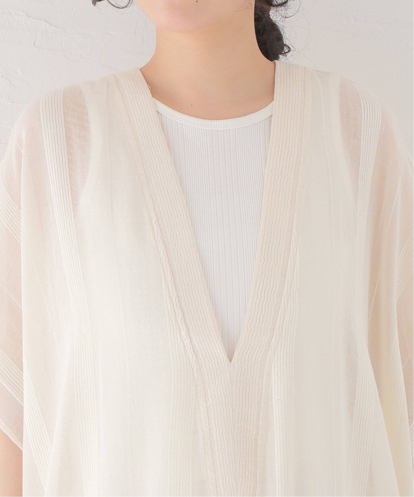 SU PARIS/ス パリス】Stripe V-NECK KAFTAN（シャツ／ブラウス）｜AP 