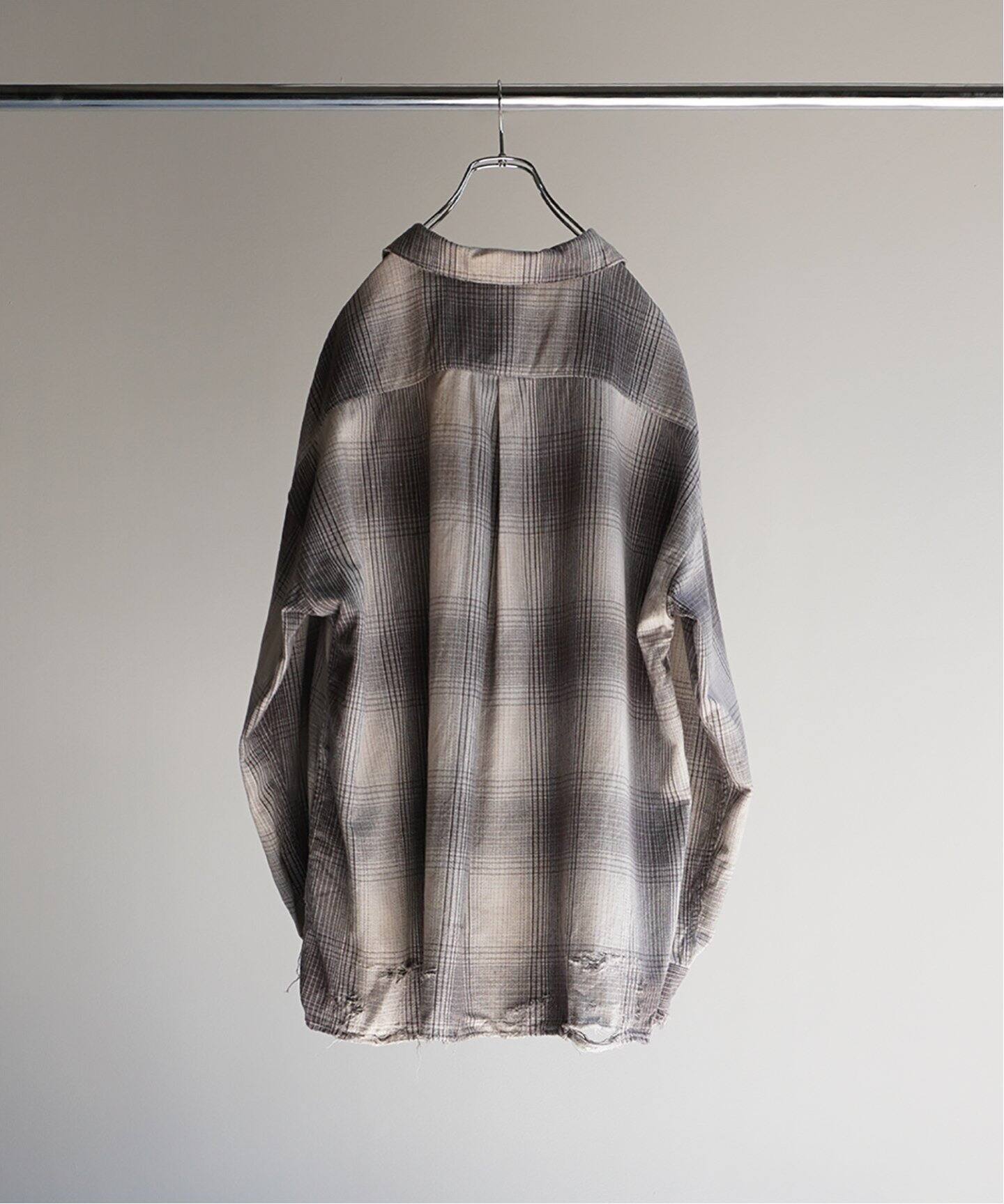 ANCELLM / アンセルム】DAMAGED FLANNEL CHECK SHIRT（シャツ 
