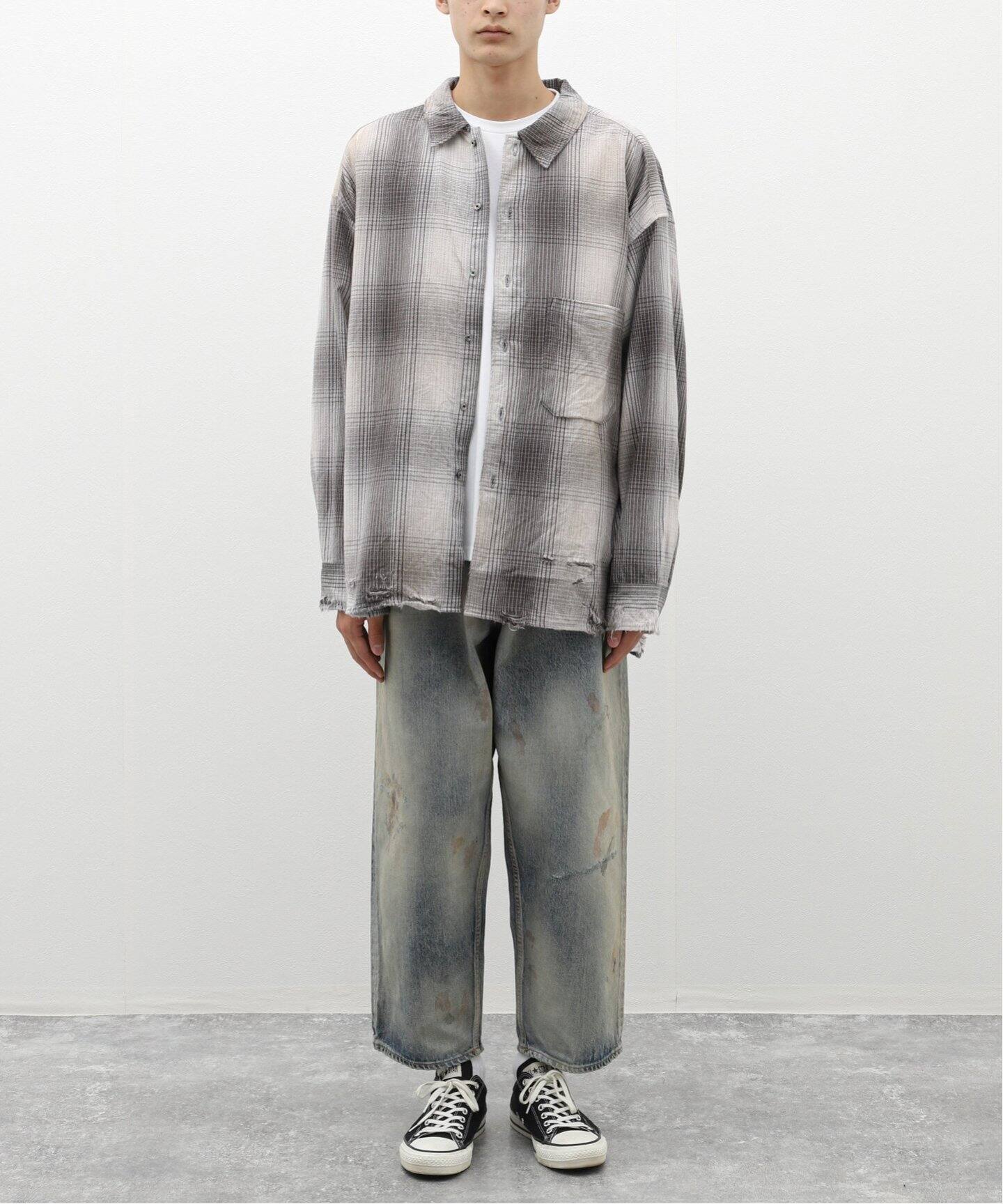 ANCELLM / アンセルム】DAMAGED FLANNEL CHECK SHIRT（シャツ 
