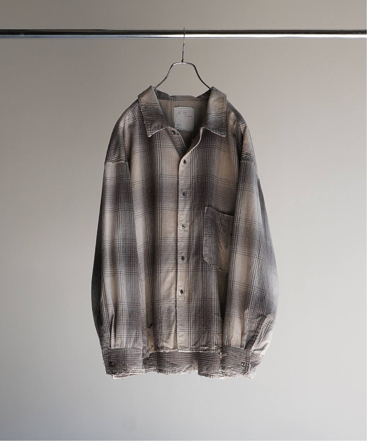 ANCELLM / アンセルム】DAMAGED FLANNEL CHECK SHIRT（シャツ 