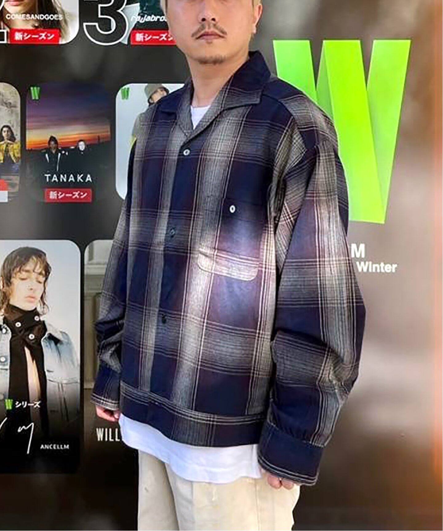 ANCELLM / アンセルム】FLANNEL CHECK SHORT SHIRT JACKET（シャツ 