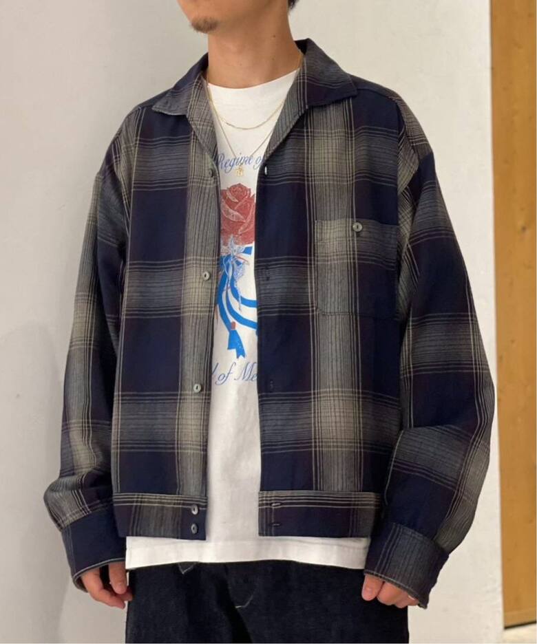 ANCELLM / アンセルム】FLANNEL CHECK SHORT SHIRT JACKET（シャツ 