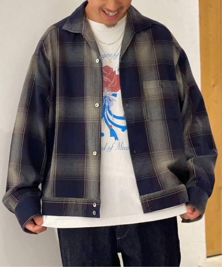 ANCELLM / アンセルム】FLANNEL CHECK SHORT SHIRT JACKET（シャツ 