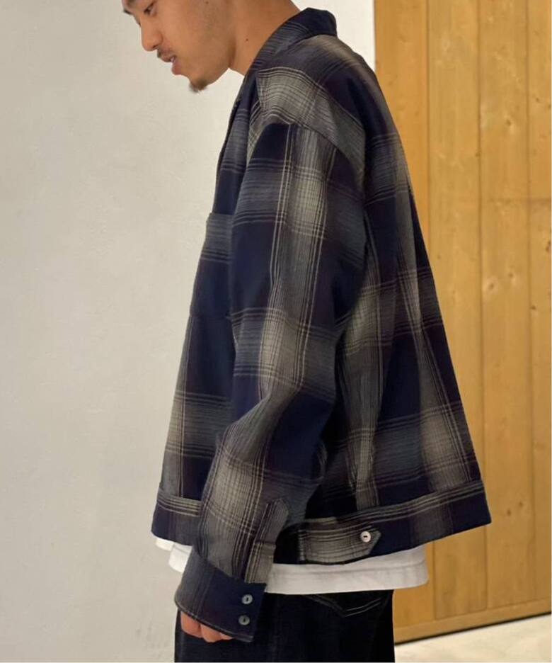 ANCELLM / アンセルム】FLANNEL CHECK SHORT SHIRT JACKET（シャツ 