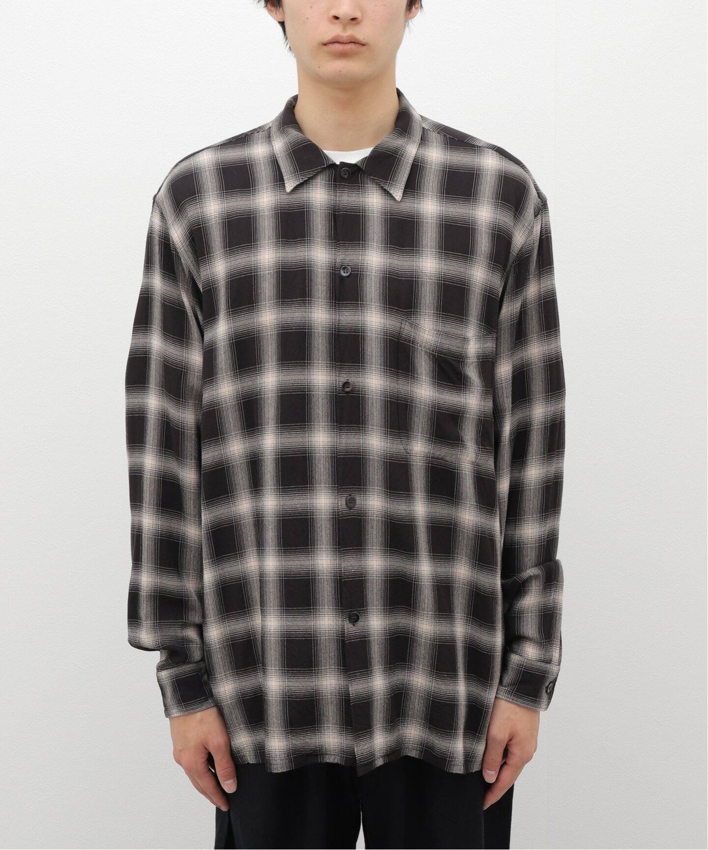 comoli / コモリ】レーヨンチェック オープンカラーシャツ（シャツ  