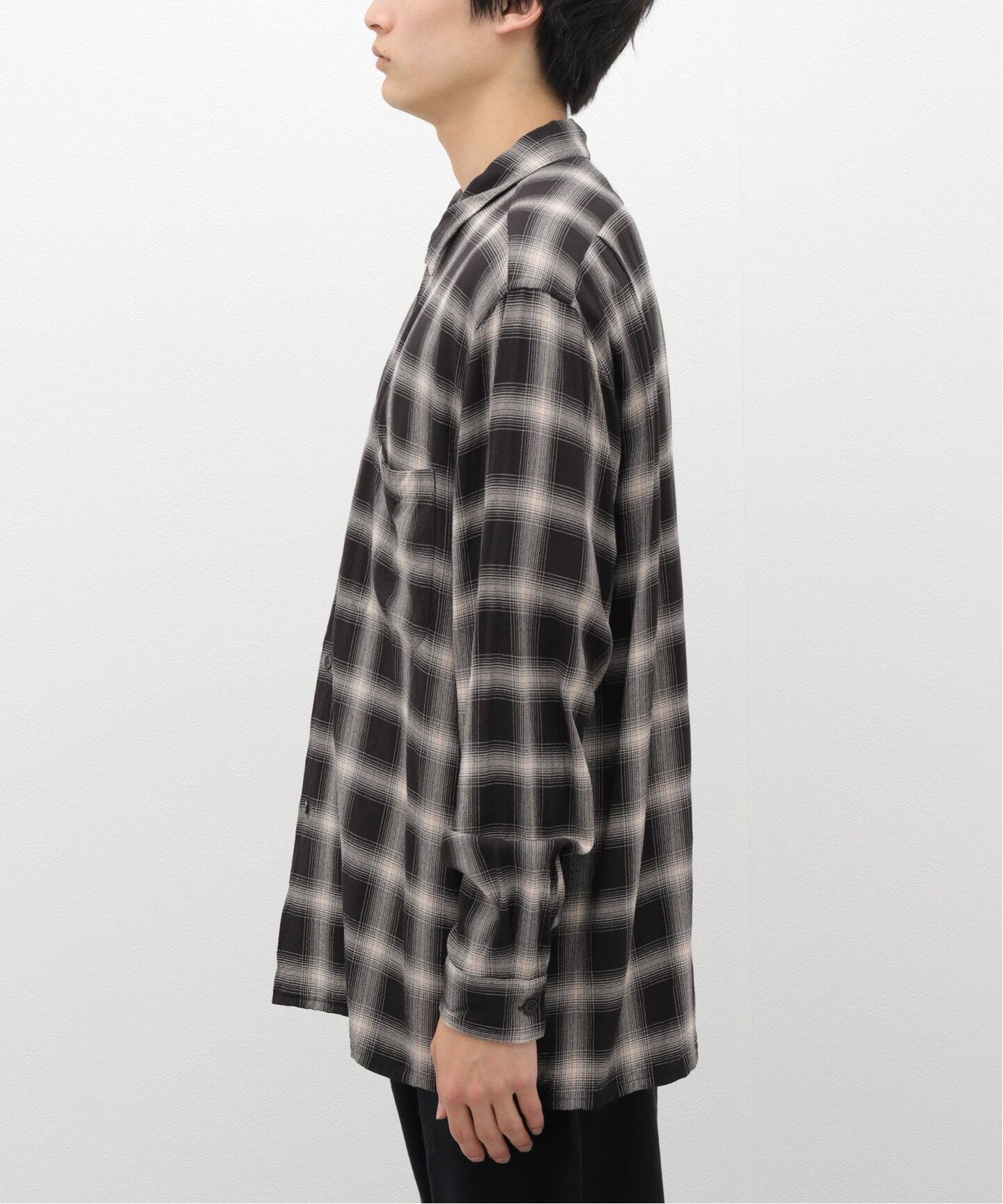 comoli / コモリ】レーヨンチェック オープンカラーシャツ（シャツ  