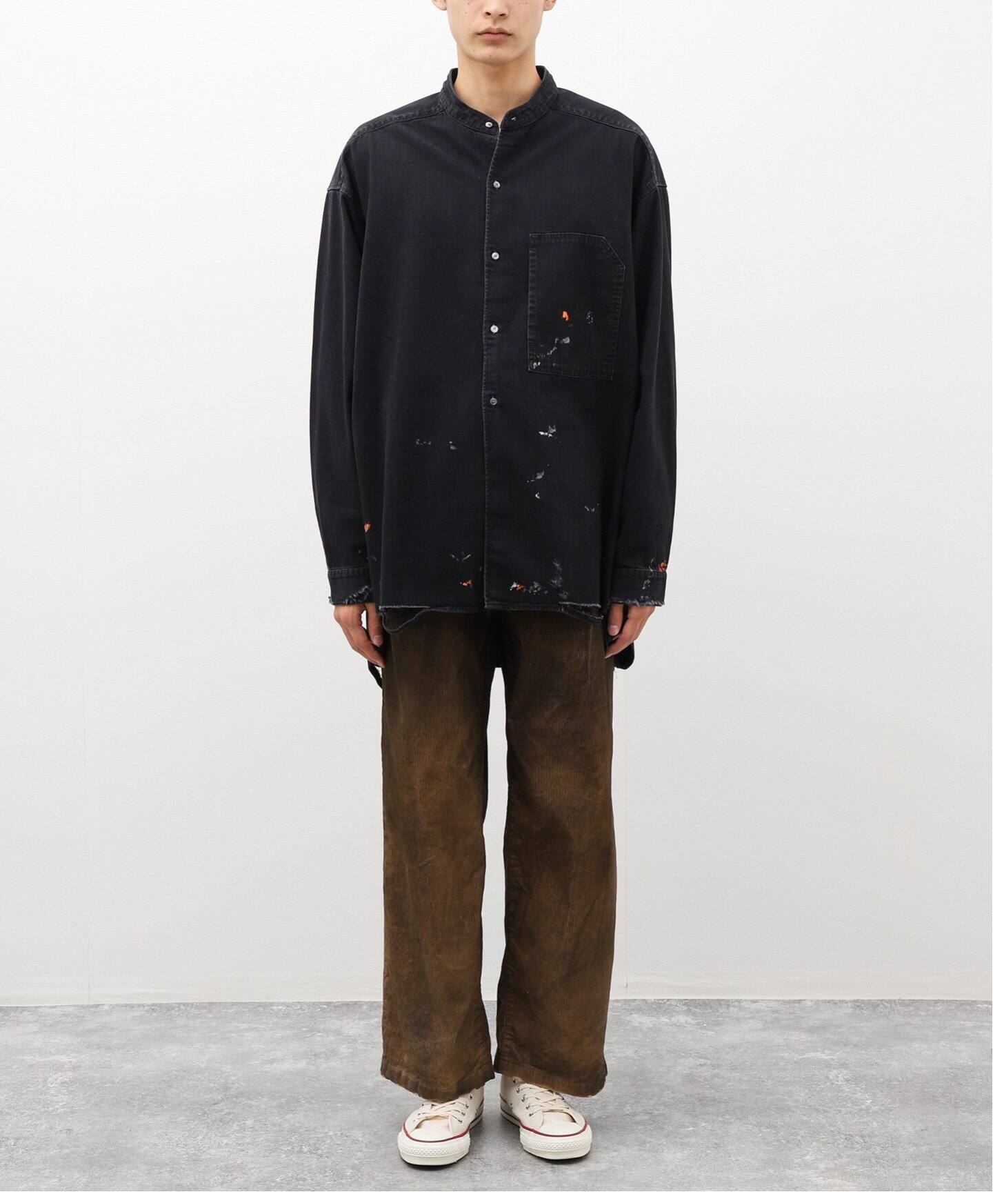ANCELLM / アンセルム】DENIM PAINT LONG SHIRT（シャツ／ブラウス 