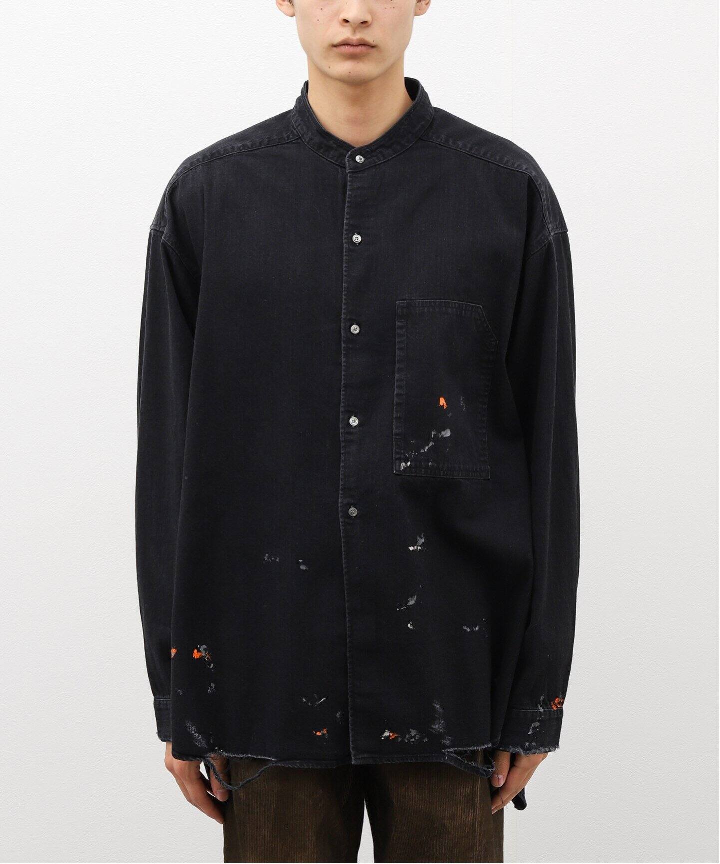ANCELLM / アンセルム】DENIM PAINT LONG SHIRT（シャツ／ブラウス 