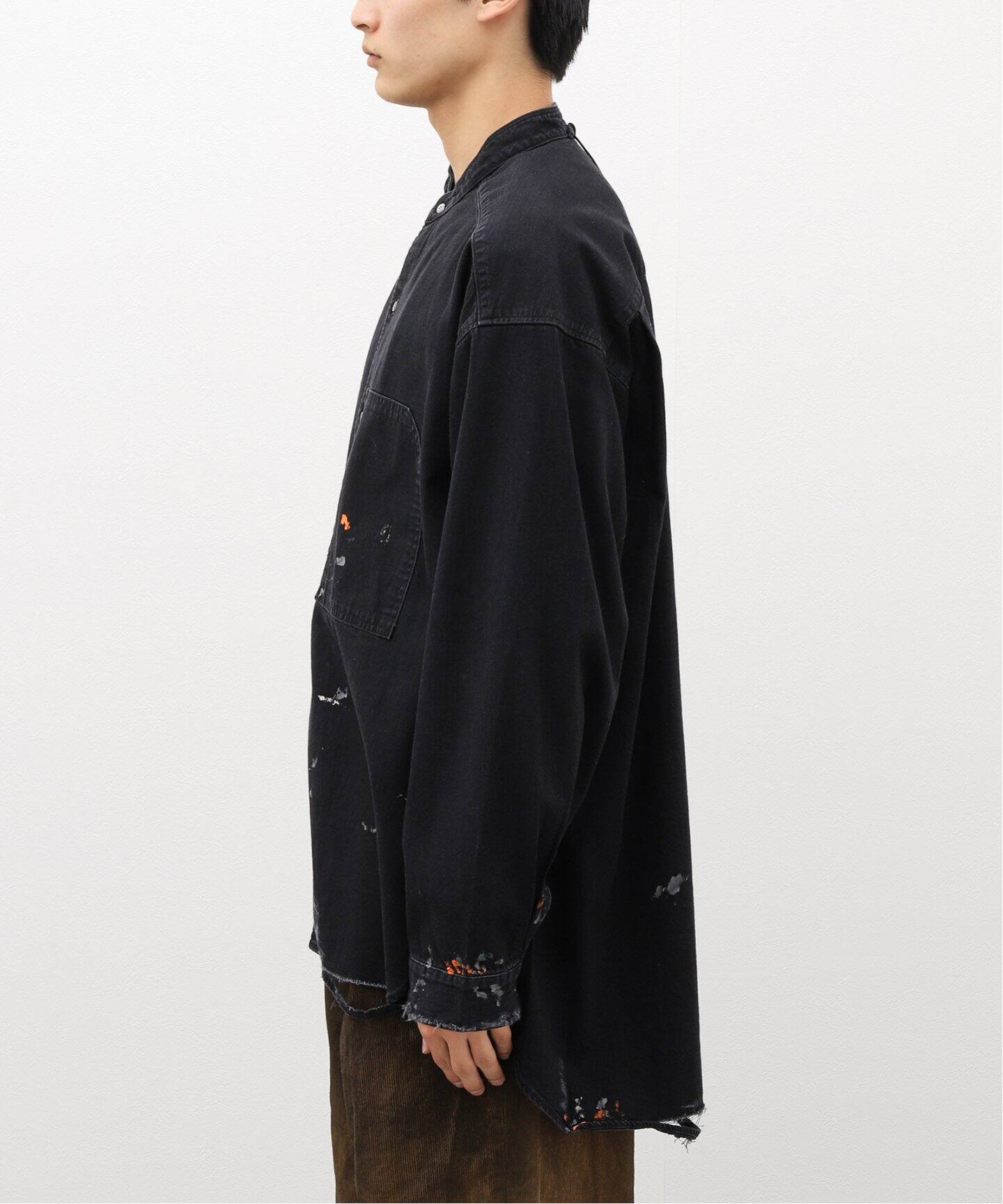 ANCELLM / アンセルム】DENIM PAINT LONG SHIRT（シャツ／ブラウス 