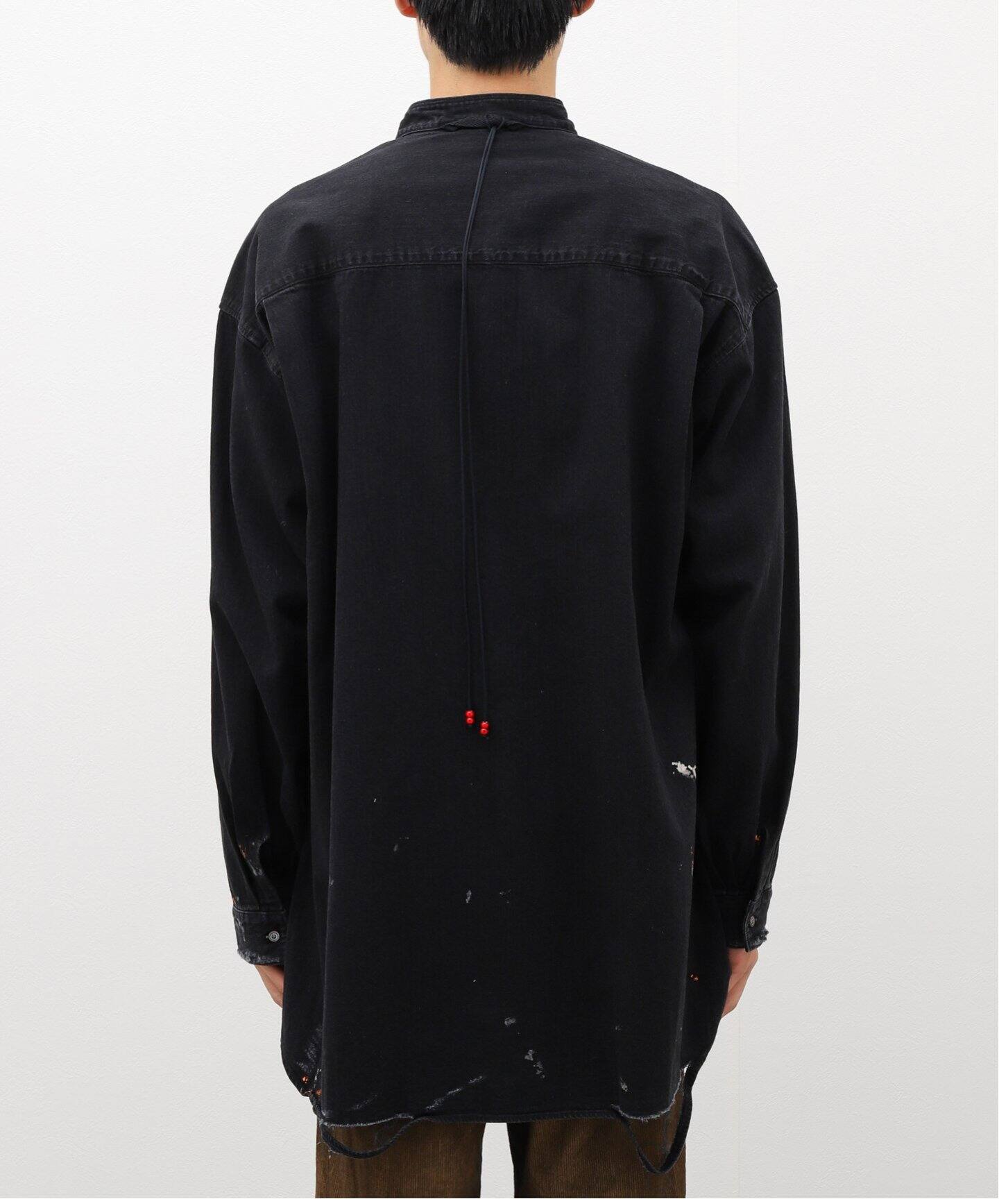 ANCELLM / アンセルム】DENIM PAINT LONG SHIRT（シャツ／ブラウス 