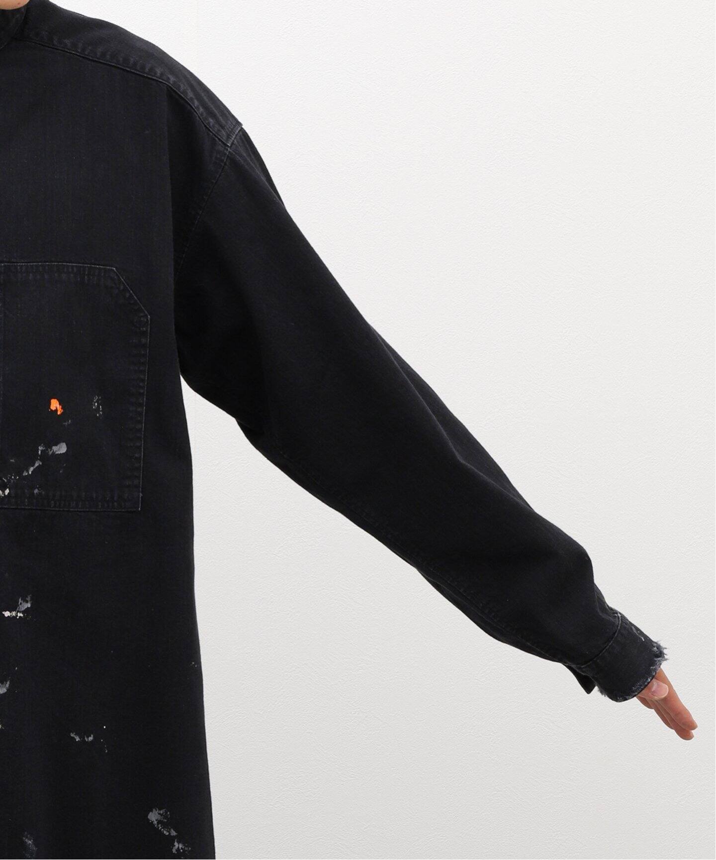 ANCELLM / アンセルム】DENIM PAINT LONG SHIRT（シャツ／ブラウス 