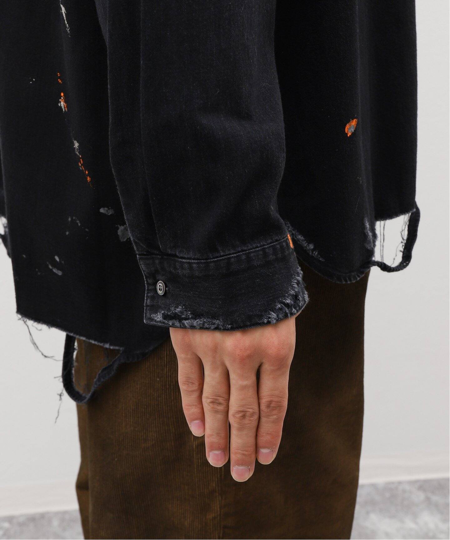 ANCELLM / アンセルム】DENIM PAINT LONG SHIRT（シャツ／ブラウス 