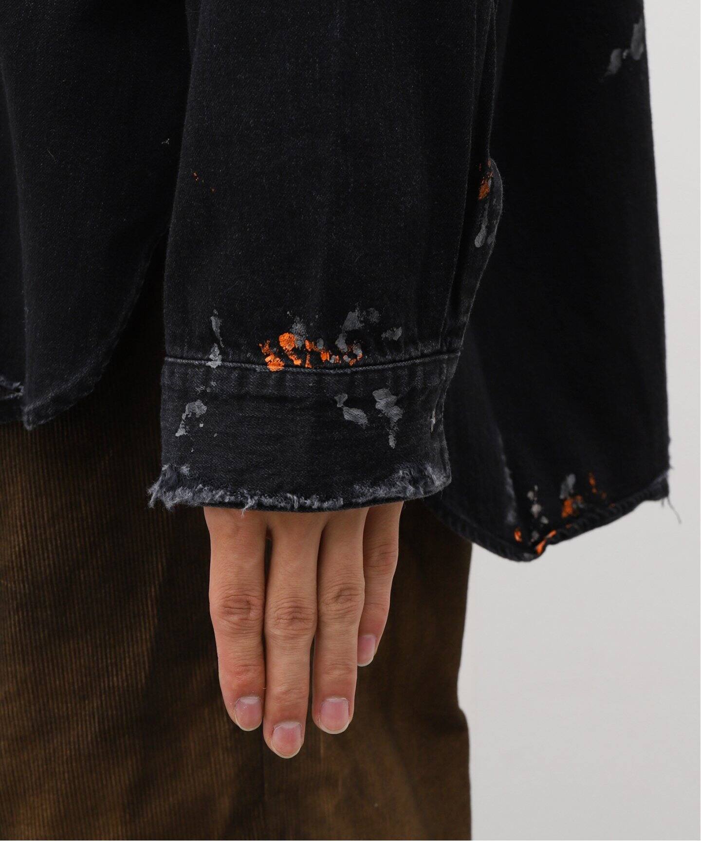 ANCELLM / アンセルム】DENIM PAINT LONG SHIRT（シャツ／ブラウス 