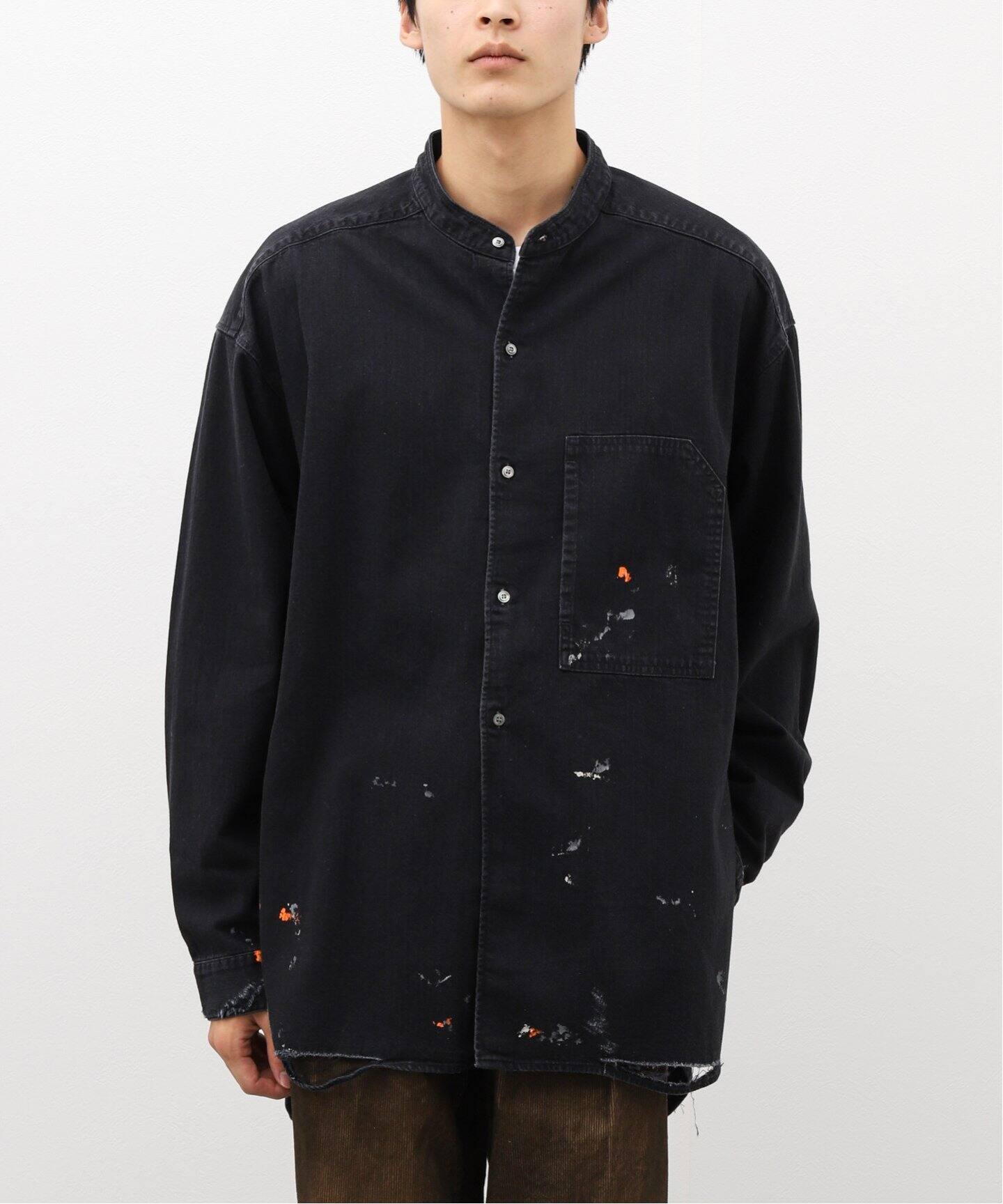 ANCELLM / アンセルム】DENIM PAINT LONG SHIRT（シャツ／ブラウス 