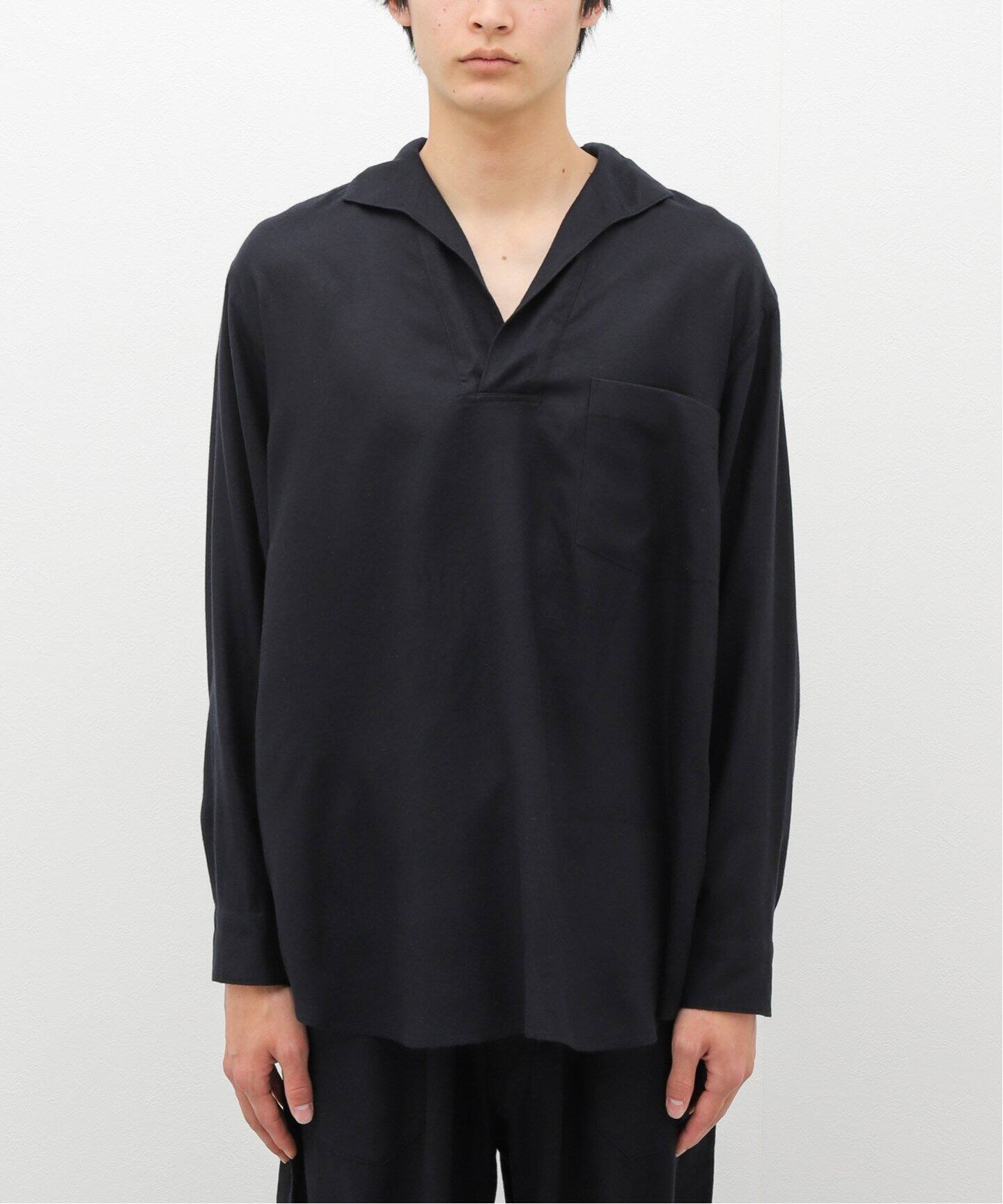 comoli / コモリ】シルクネル スキッパーシャツ（シャツ／ブラウス 
