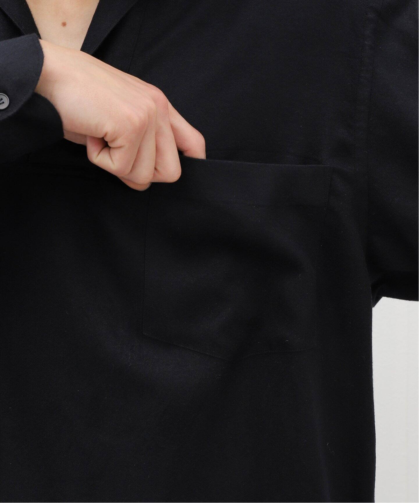 comoli / コモリ】シルクネル スキッパーシャツ（シャツ／ブラウス 