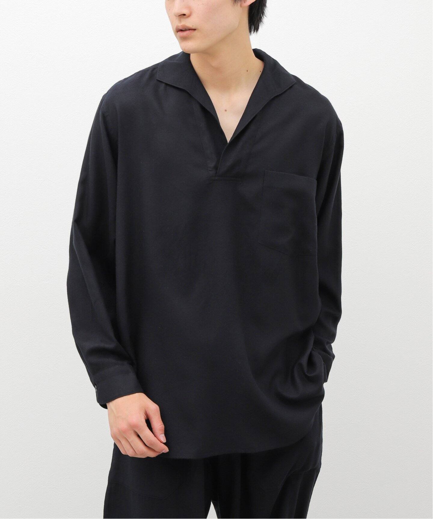 comoli / コモリ】シルクネル スキッパーシャツ（シャツ／ブラウス 