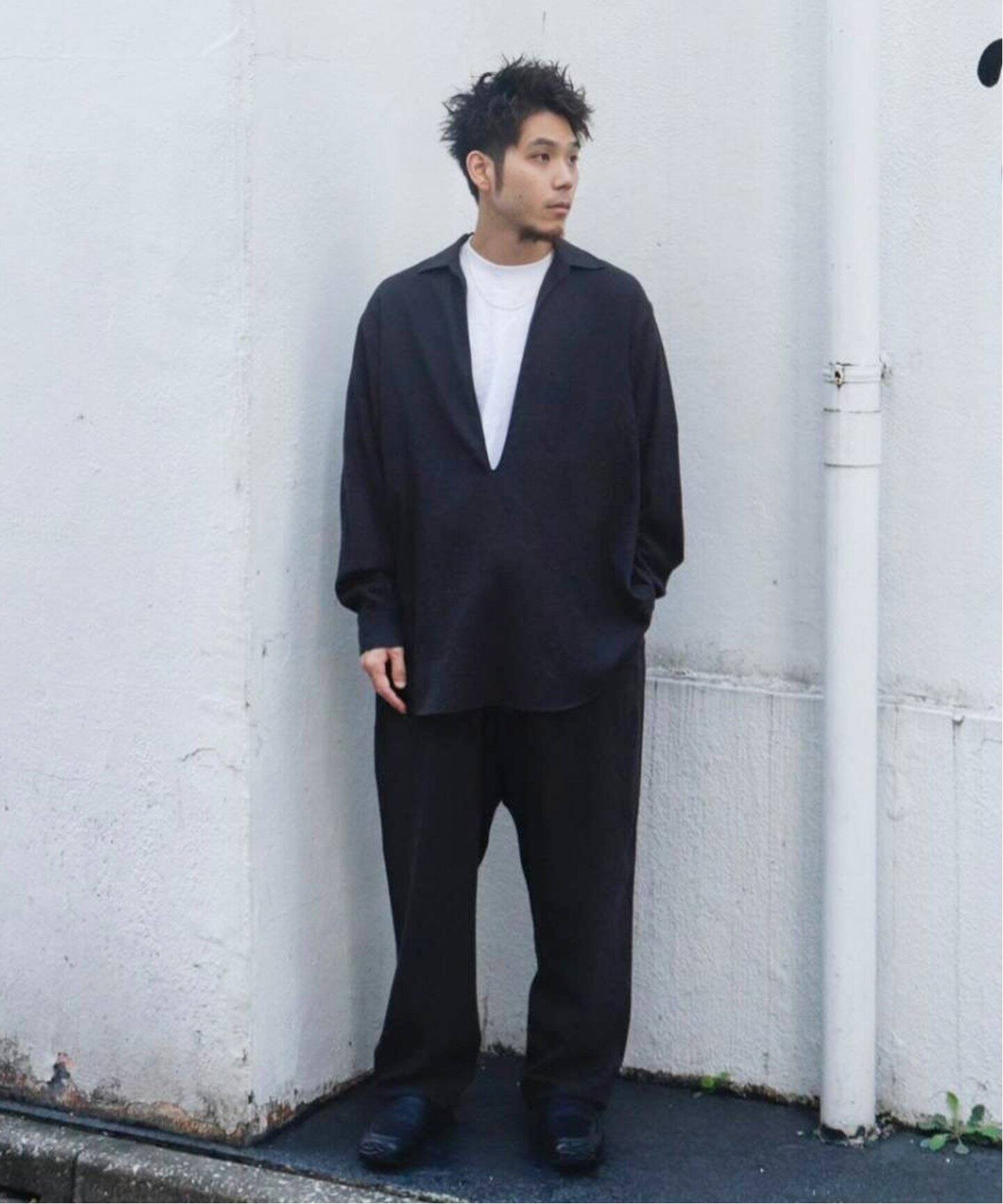 comoli / コモリ】ウールビエラ スキッパーシャツ（シャツ／ブラウス 