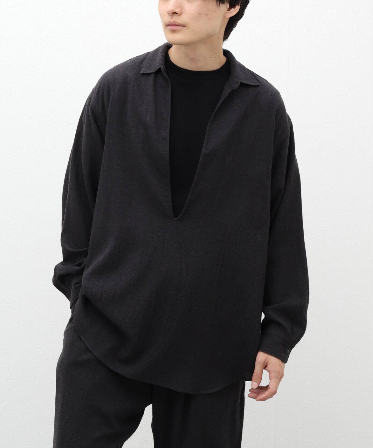 comoli / コモリ】ウールビエラ スキッパーシャツ（シャツ／ブラウス 