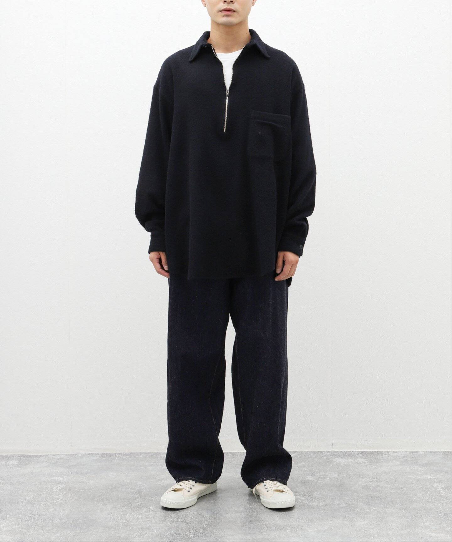 comoli / コモリ】シュクジュウウール ハーフジップシャツ（シャツ 