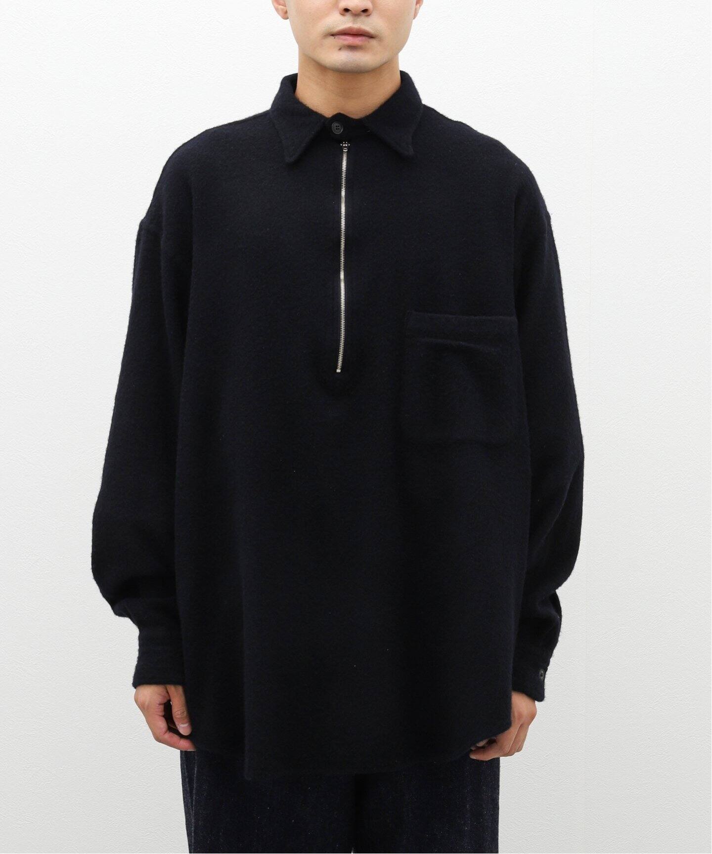 comoli / コモリ】シュクジュウウール ハーフジップシャツ（シャツ 
