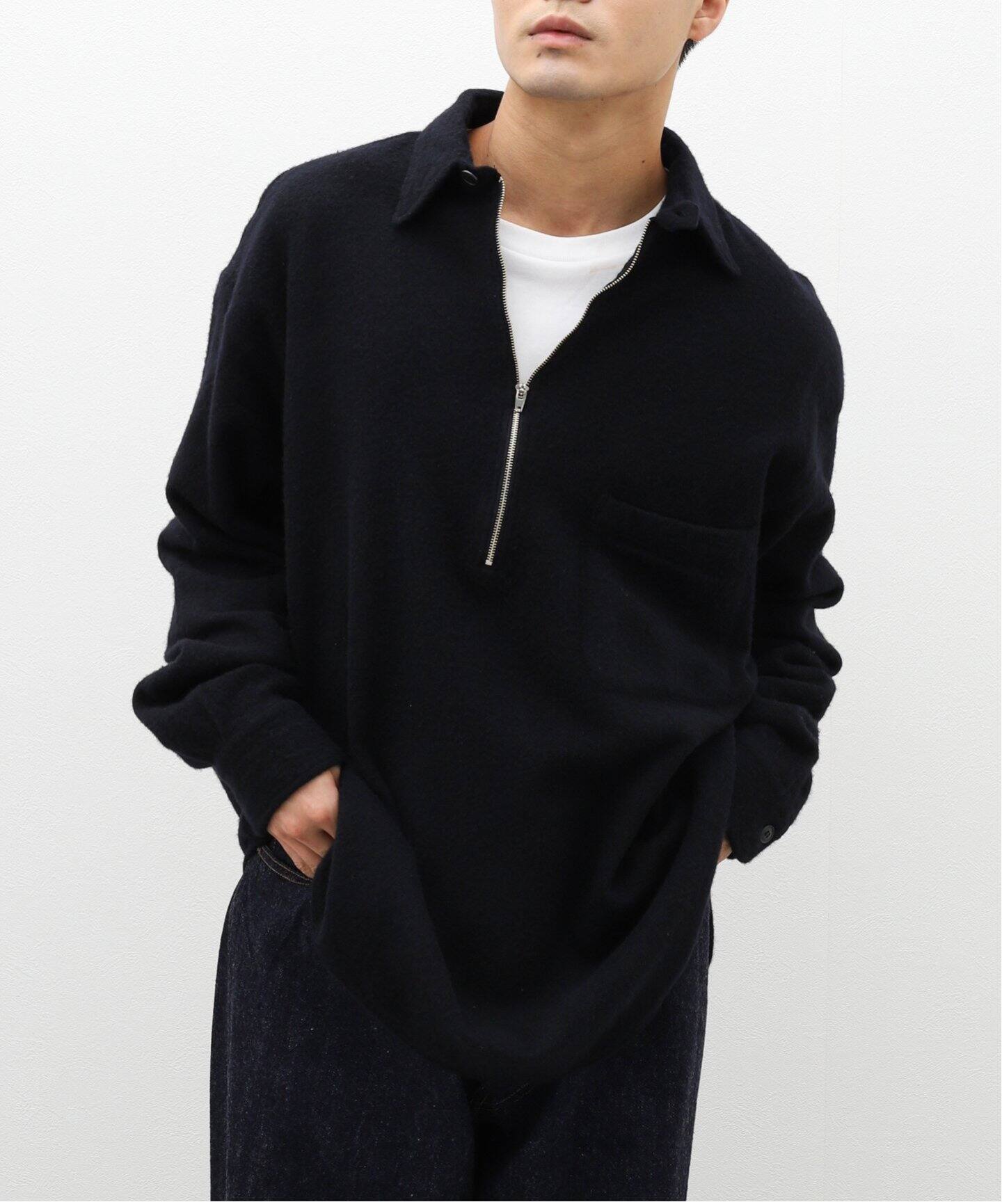 comoli / コモリ】シュクジュウウール ハーフジップシャツ（シャツ  