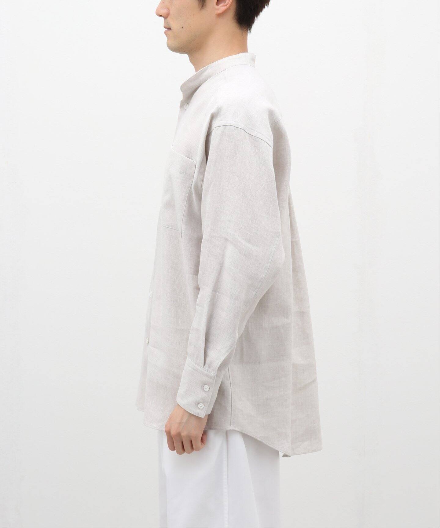 POSTELEGANT/ポステレガント】linen silk shirt（シャツ／ブラウス 