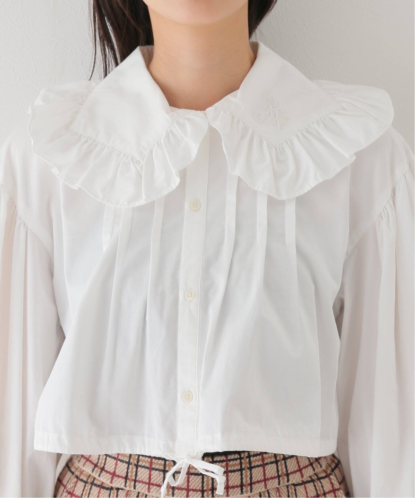 RHODOLIRION/ロドリリオン】 Monogram Stitch Spencer Shirt（シャツ 
