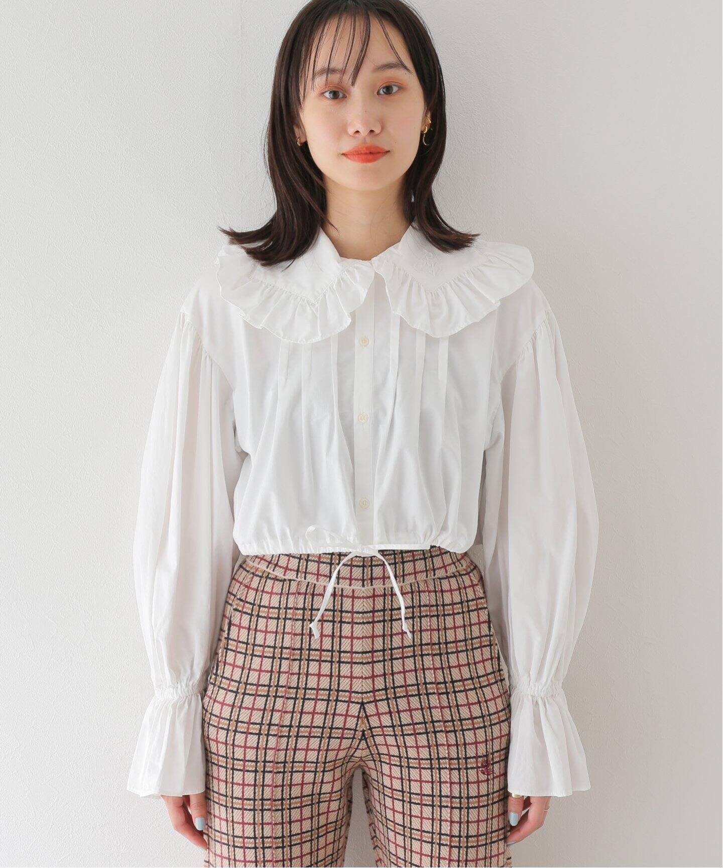 RHODOLIRION/ロドリリオン】 Monogram Stitch Spencer Shirt（シャツ 