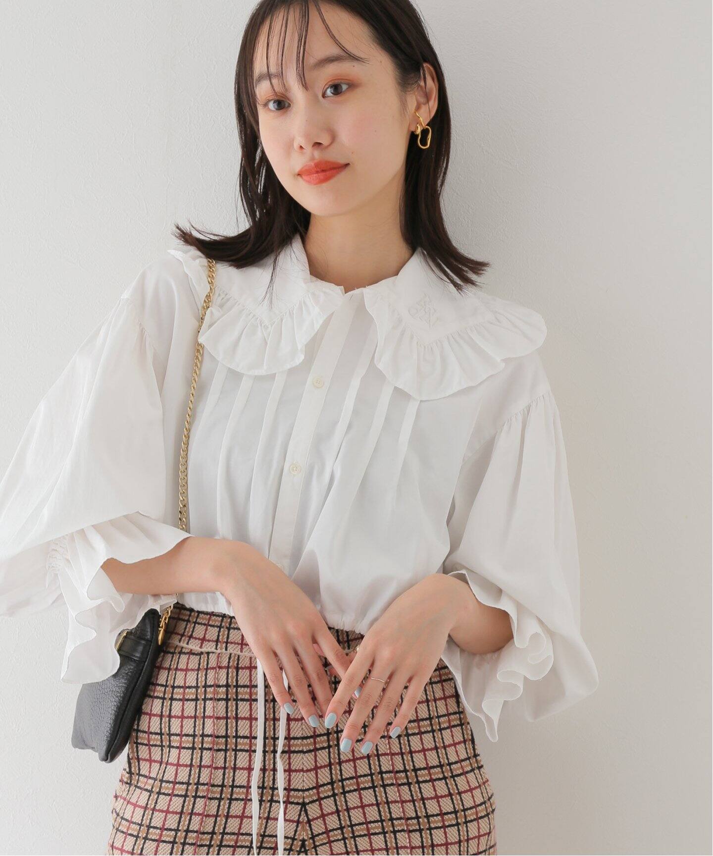 RHODOLIRION/ロドリリオン】 Monogram Stitch Spencer Shirt（シャツ 