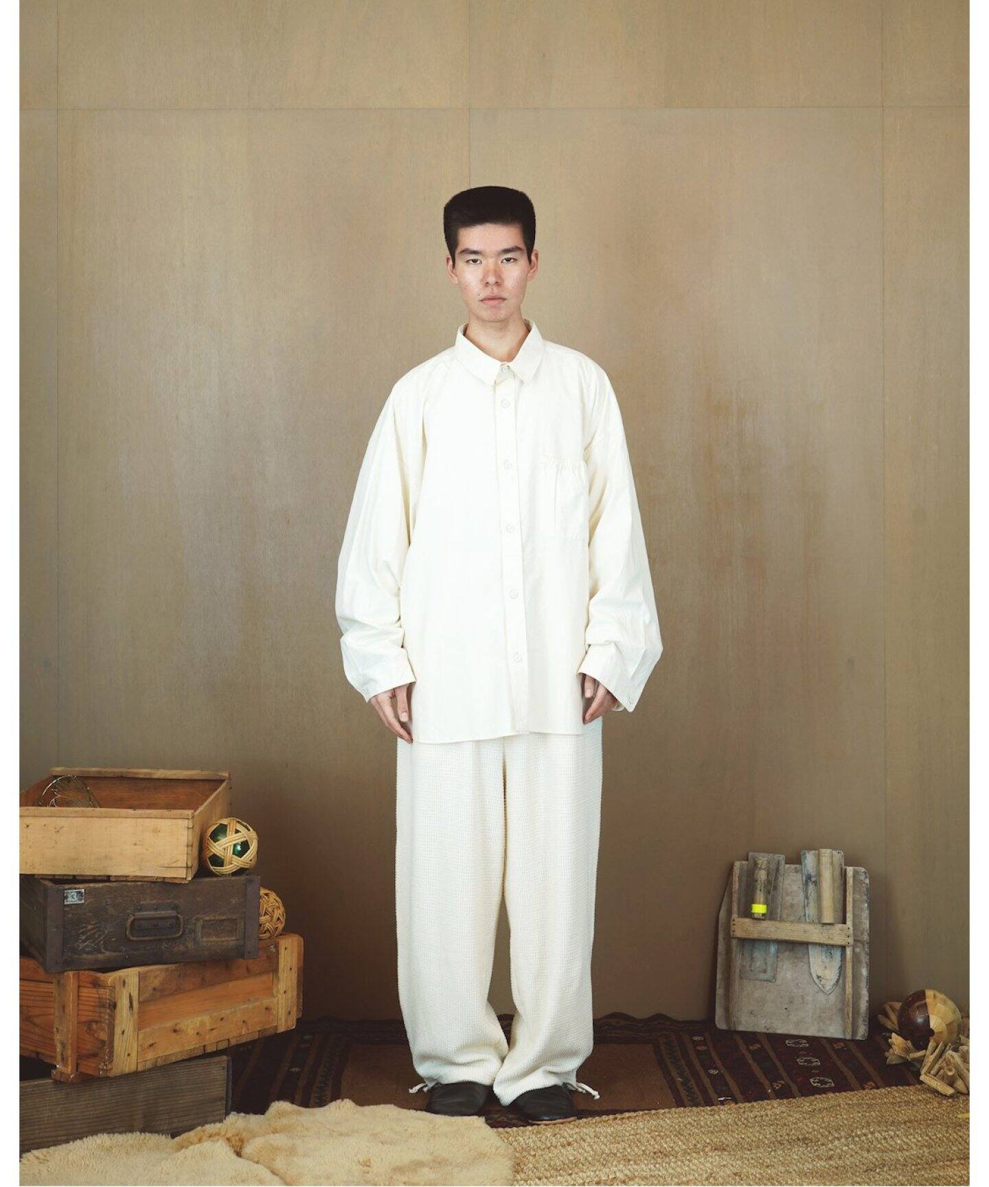 refomed / リフォメッド】 WRIST PATCH WIDE SHIRT OFF（シャツ 