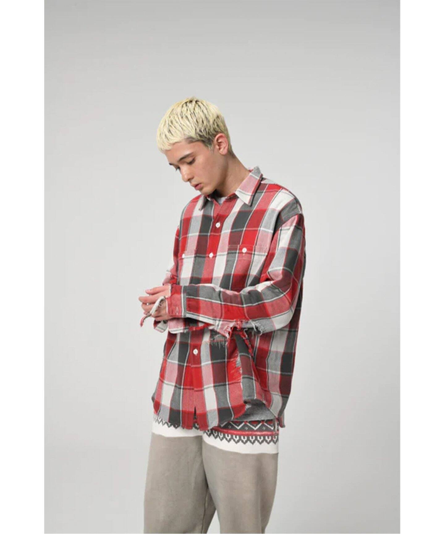 BOWWOW / バウワウ】 REPAIR AGEING FLANNEL SHIRTS（シャツ／ブラウス 