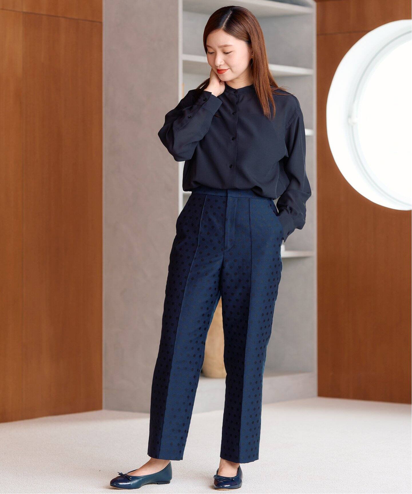 シルクデシン バンドカラーシャツ（シャツ／ブラウス）｜IENA（イエナ  