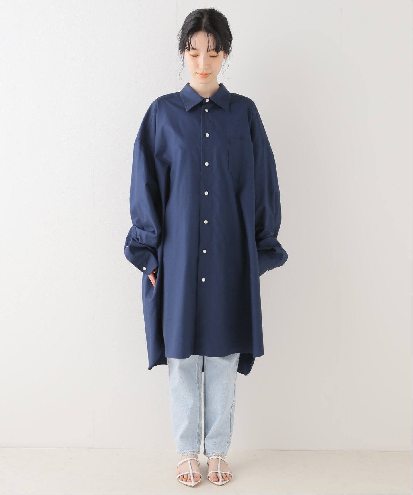 SEA/シー】ブロード 4XL マスキュリンシャツ（シャツ／ブラウス 