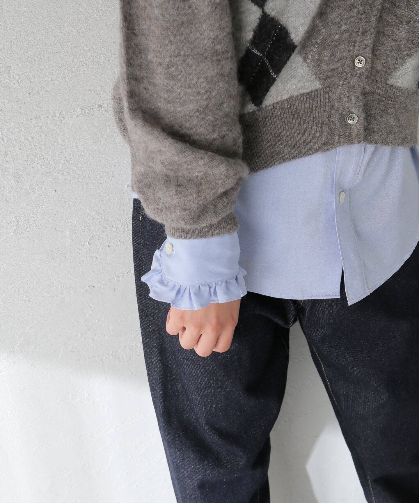 MADISONBLUE/マディソンブルー】ROUND COLLAR FRILL SH L.OX フリル 