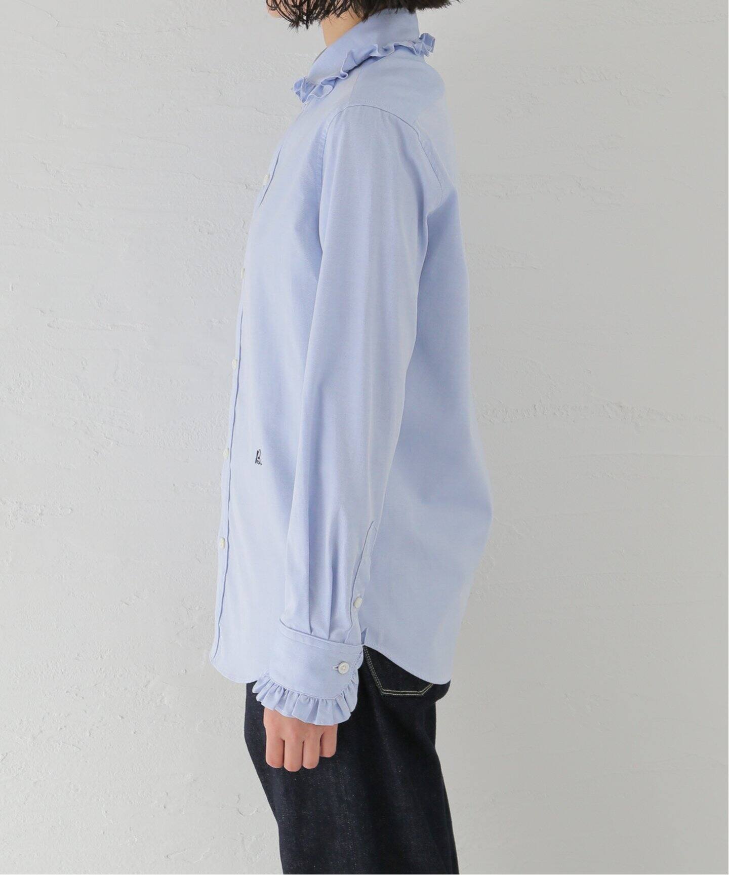 MADISONBLUE/マディソンブルー】ROUND COLLAR FRILL SH L.OX フリル 