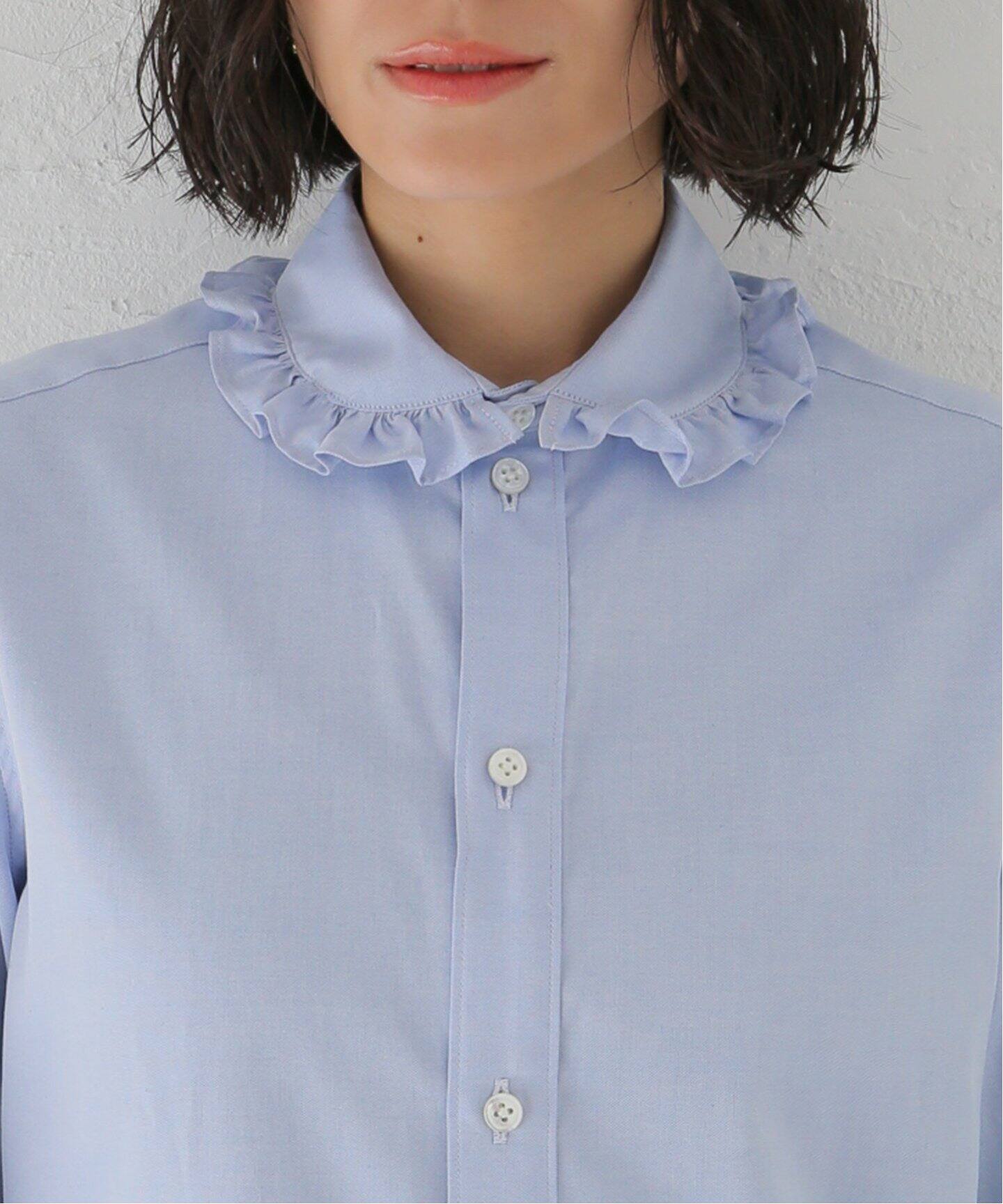 MADISONBLUE/マディソンブルー】ROUND COLLAR FRILL SH L.OX フリル  