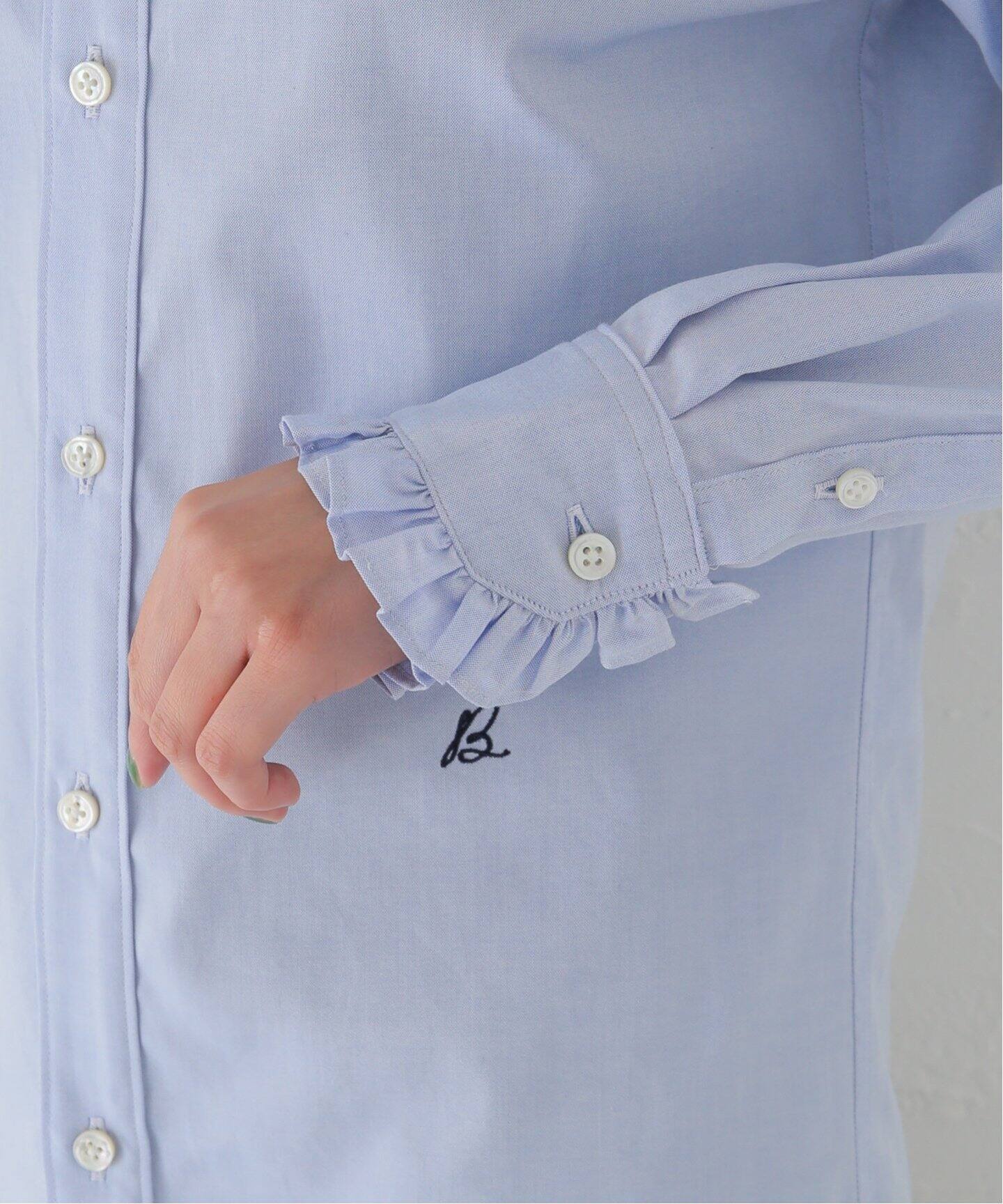 MADISONBLUE/マディソンブルー】ROUND COLLAR FRILL SH L.OX フリル 