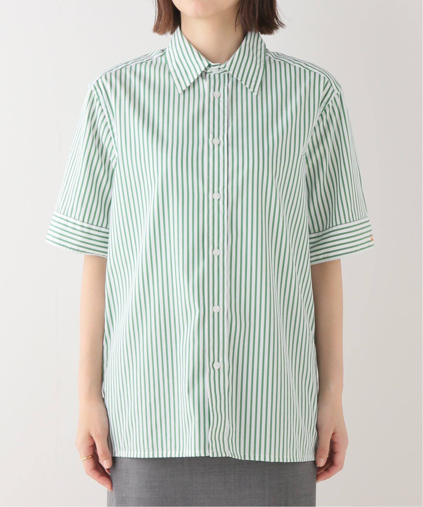 MADISONBLUE/マディソンブルー】 RELAXED FIT S/S ストライプシャツ 