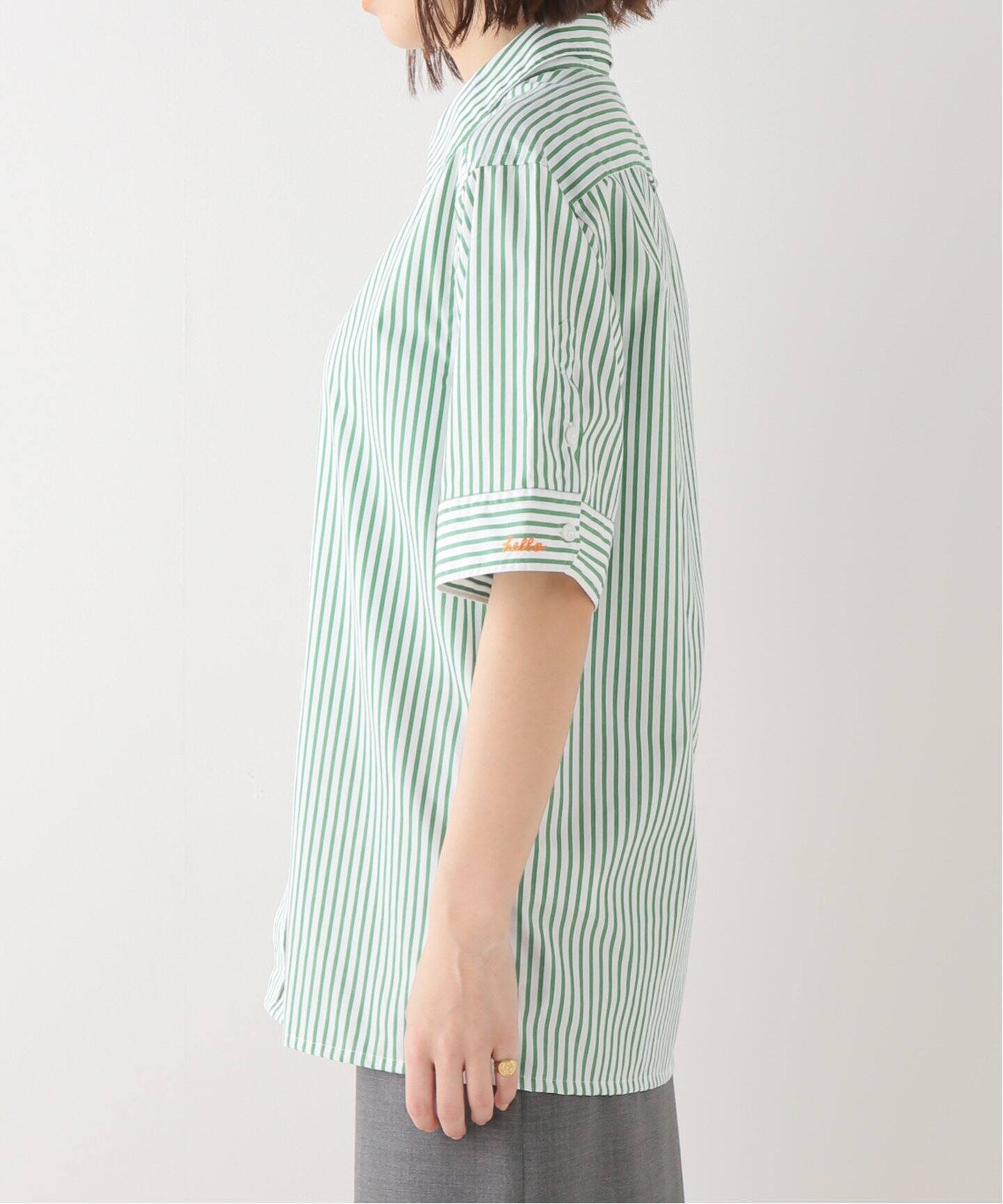 MADISONBLUE/マディソンブルー】 RELAXED FIT S/S ストライプシャツ 