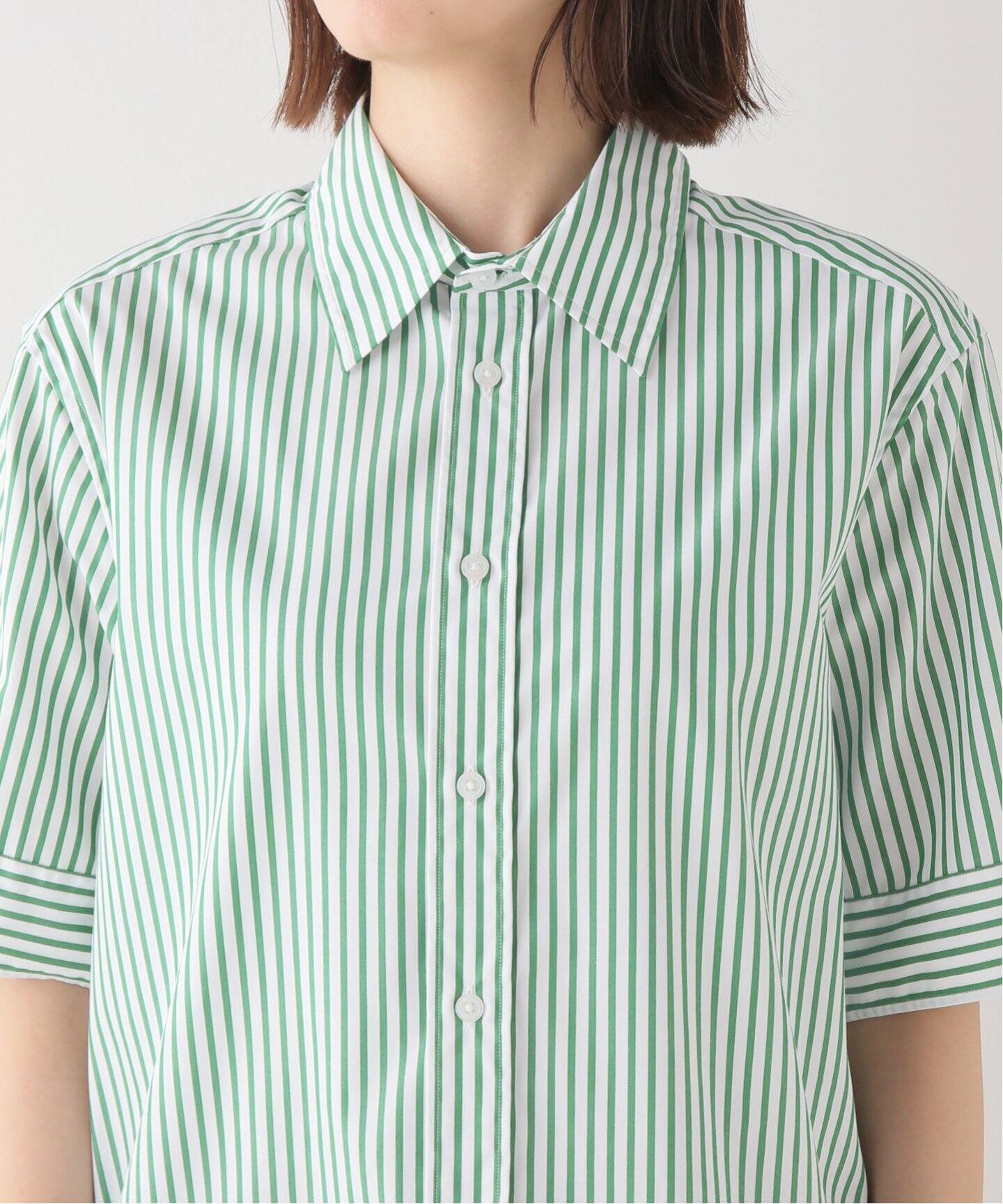 MADISONBLUE/マディソンブルー】 RELAXED FIT S/S ストライプシャツ 