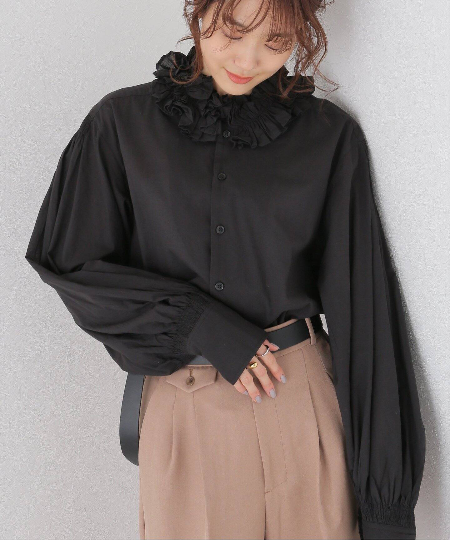 crinkle crinkle crinkle】 FRILL COLLERシャツ（シャツ／ブラウス 