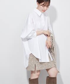 GIOLICA ヘリンボン コクーンコートのコーディネートスナップ（miri 