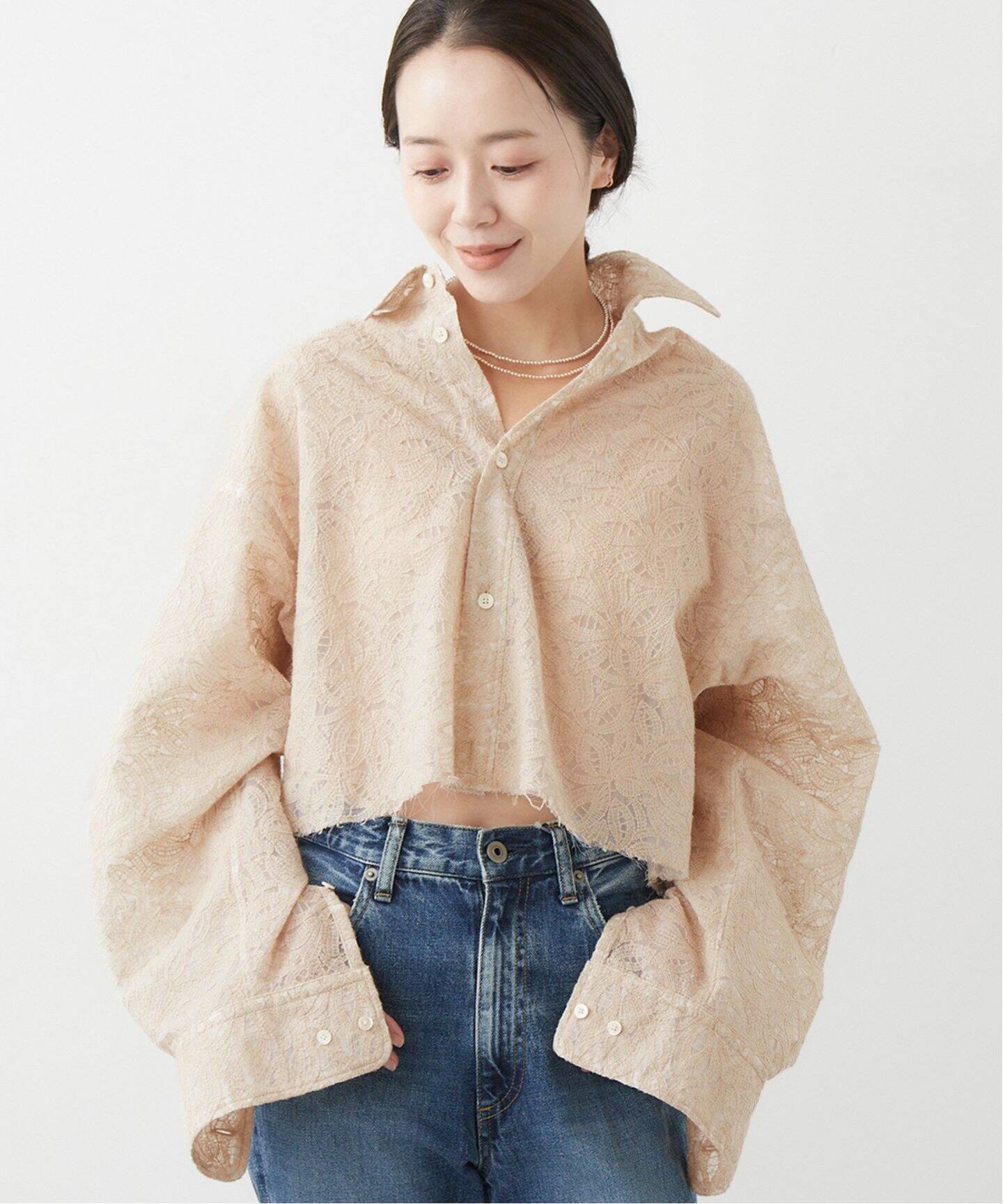 JANE SMITH/ジェーンスミス】 別注 LACE CROPPED シャツ（シャツ 