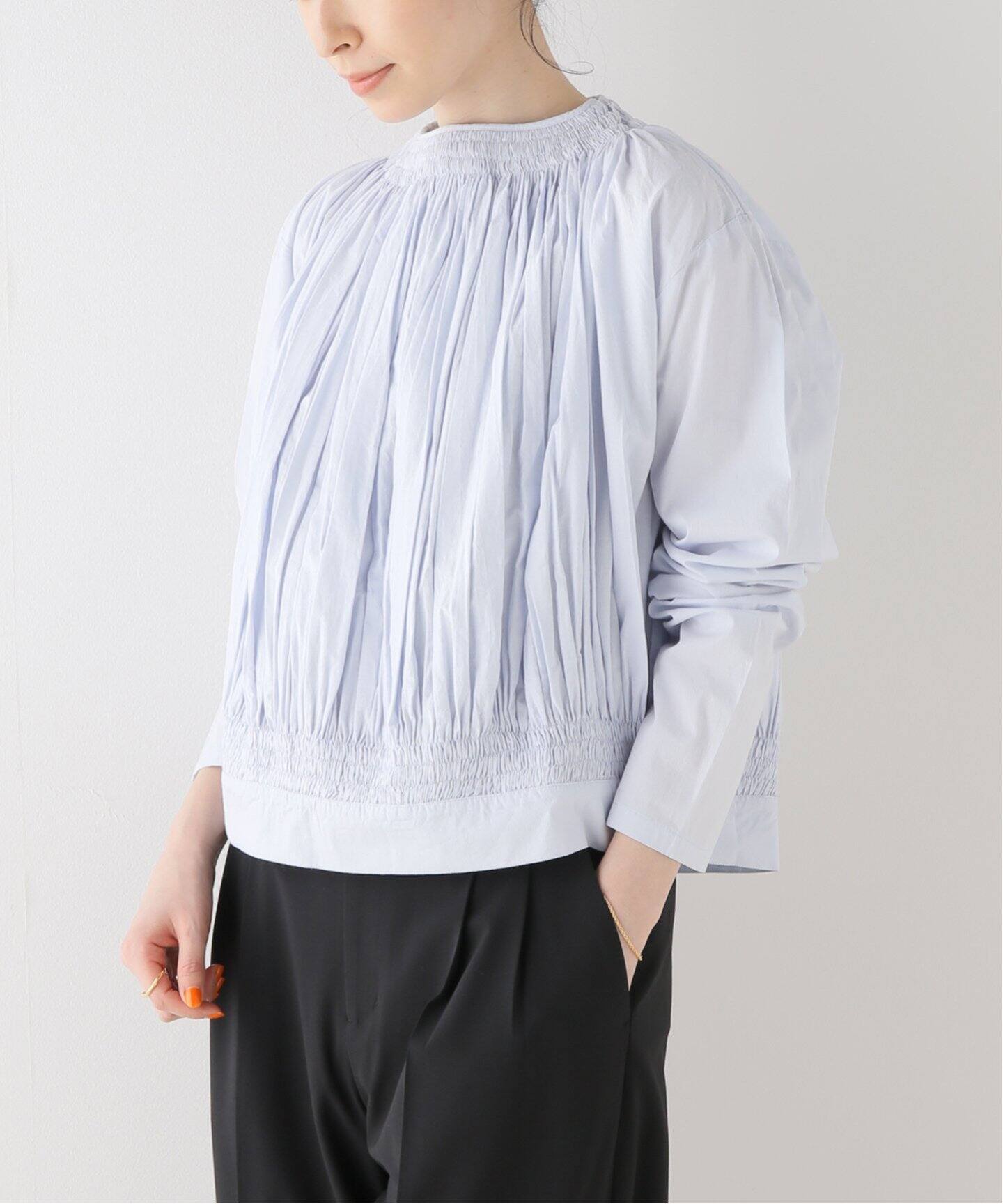 SEEALL/シーオール】GATHER TOP：ブラウス（シャツ／ブラウス 